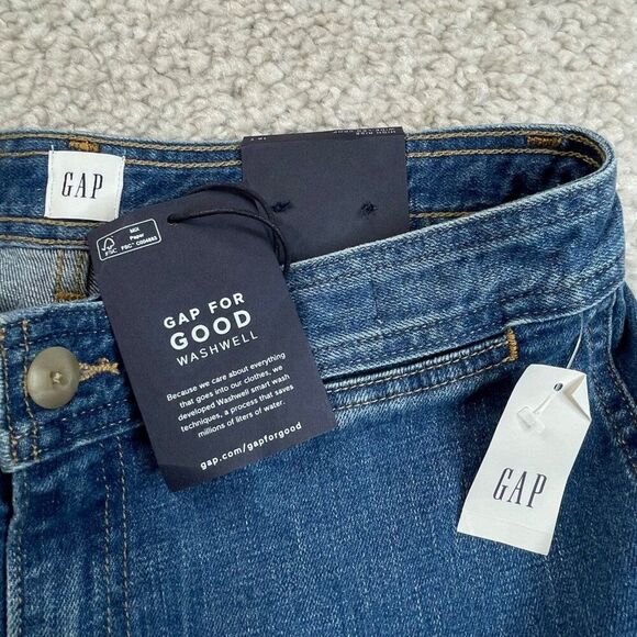 Gap High Rise Wide Leg Crop Jean Medium Indigo Wash 10/30 Tall NEW - Picture 6 of 11
